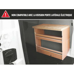 Casier bois établi Ar Droit Opel Vivaro L3 à partir de 2019 (L:116 x P:38 x H:67)