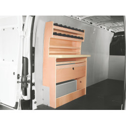 Casier établie bois avec bacs latéral Droit ou Gauche Citroën Jumper à partir de 2006 (L:103 x P:45 x H:158)
