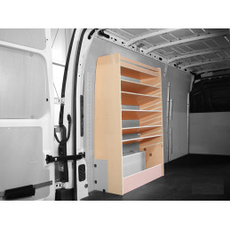 Casier étagère inclinées bois latéral Droit ou Gauche Citroën Jumper à partir de 2006 (L:103 x P:40 x H:158)