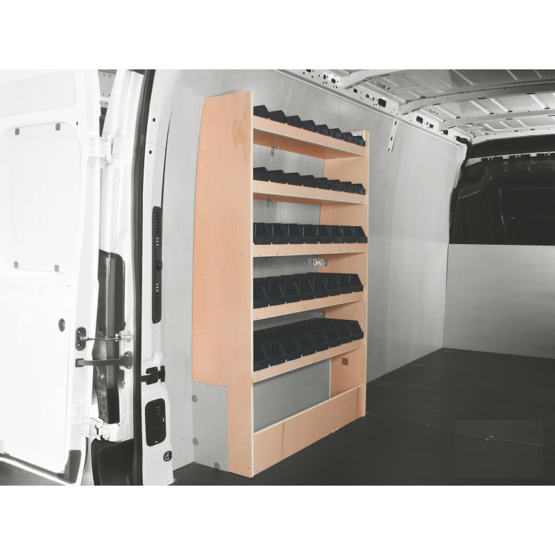 Casier bois avec bacs latéral Droit ou Gauche Fiat Ducato à partir de 2006 (L:103 x P:33 x H:158)