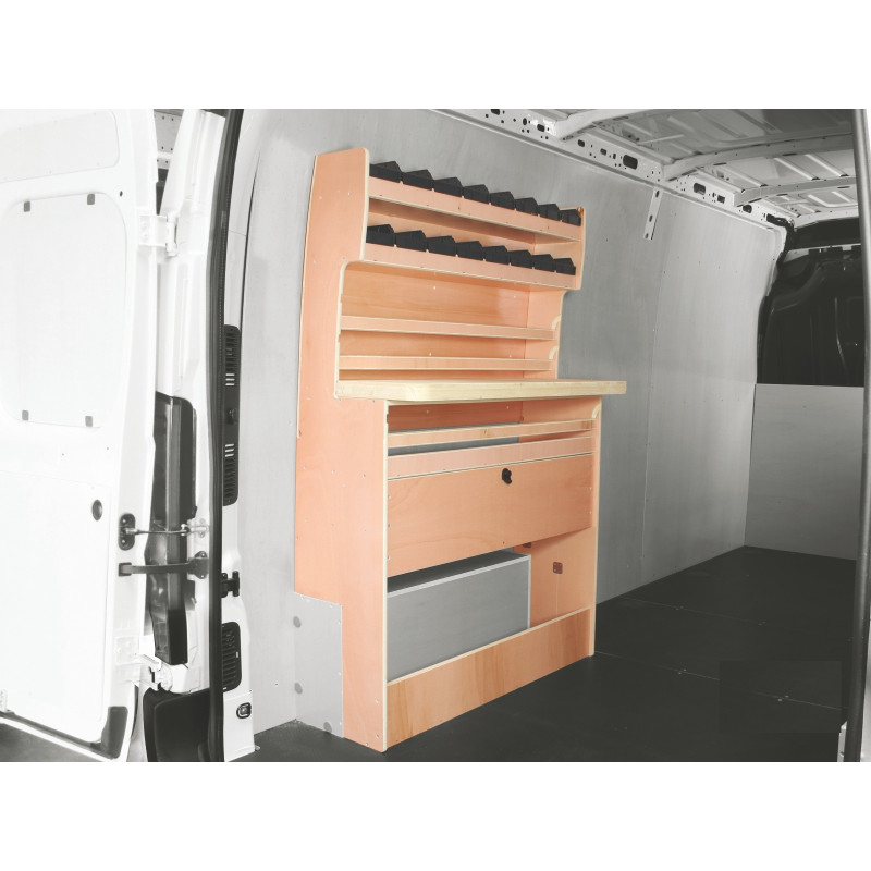 Casier établie bois avec bacs latéral Droit ou Gauche Fiat Ducato à partir de 2006 (L:103 x P:45 x H:158)
