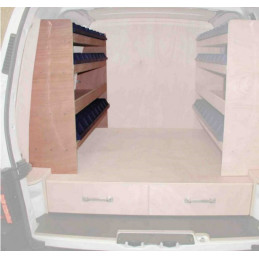 Casier bois avec bacs Gauche pour double plancher Citroën Berlingo 1 de 2005 à Mai 2008 (L:116 x P:33 x H:87)