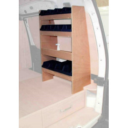 Casier bois avec bacs ar Droit pour double plancher Citroën Berlingo 1 de 2005 à Mai 2008 (L:54 x P:33 x H:87)