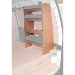 Casier bois sans bacs ar Droit pour double plancher Citroën Berlingo 1 de 2005 à Mai 2008 (L:54 x P:29 x H:87)