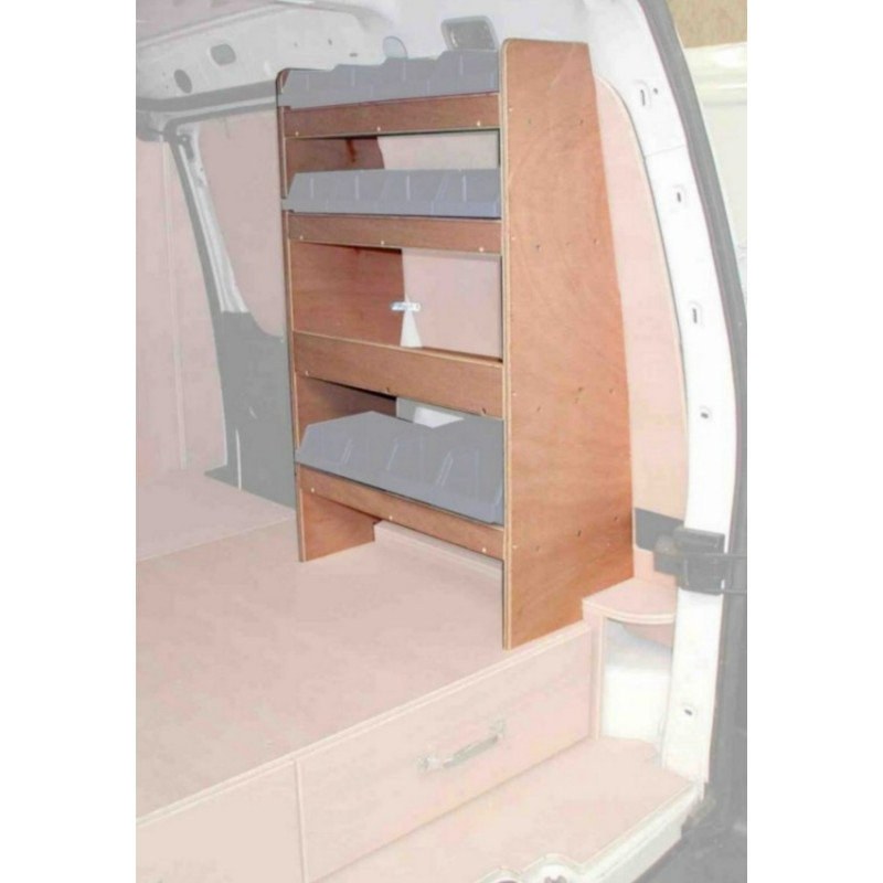 Casier bois sans bacs ar Droit pour double plancher Citroën Berlingo 1 de 2005 à Mai 2008 (L:54 x P:29 x H:87)