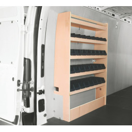 Casier bois avec bacs latéral Droit ou Gauche Renault Master à partir de Juillet 2024 (L:103 x P:40 x H:158)