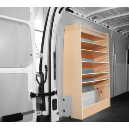 Casier étagères inclinées latéral Droit ou Gauche Renault Master traction à partir de Juillet 2024 (L:103 x P:40 x H:158)
