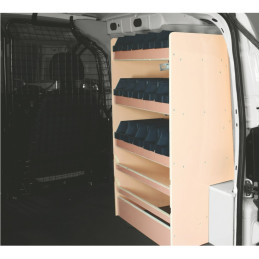 Casier bois avec bacs ar Droit Fiat Fiorino à partir de février 2008 (L:53 x P:38 x H:100)
