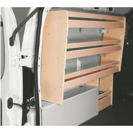 Casier bois sans bacs Gauche Peugeot Bipper à partir de février 2008 (L:103 x P:22 x H:100)