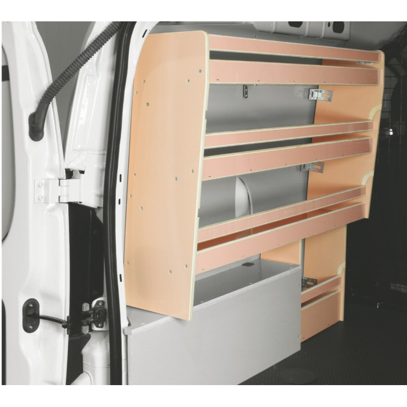 Casier bois sans bacs Gauche Peugeot Bipper à partir de février 2008 (L:103 x P:22 x H:100)