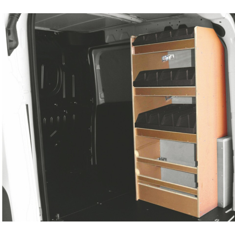 Casier bois avec bacs ar Droit Opel Combo L2 de 2012 à Juin 2018 (L:91 x P:35 x H:112)
