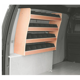 Casier bois avec bacs ar Gauche Volkswagen Caddy L1 de 2004 à 2010 (L:78 x P:24 x H:67)