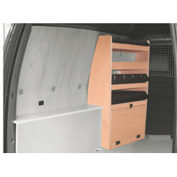 Casier bois avec bacs av Gauche Volkswagen Caddy L1 de 2004 à 2010 (L:53 x P:32 x H:105)