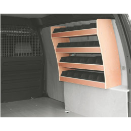 Casier bois avec bacs ar Droit Volkswagen Caddy L1 de 2004 à 2010 (L:53 x P:24 x H:67)