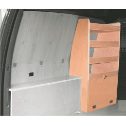 Casier bois sans bacs av Gauche Volkswagen Caddy L1 de 2004 à 2010 (L:53 x P:32 x H:105)
