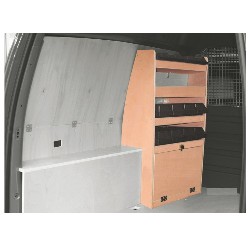 Casier bois avec bacs av Gauche Volkswagen Caddy L1 de Novembre 2010 Août 2021 (L:53 x P:32 x H:105)