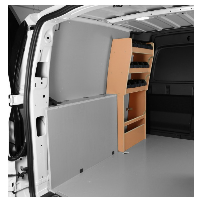 Casier bois avec bacs av Gauche Volkswagen Caddy L1 à partir de Septembre 2021 (L:53 x P:22 x H:109)