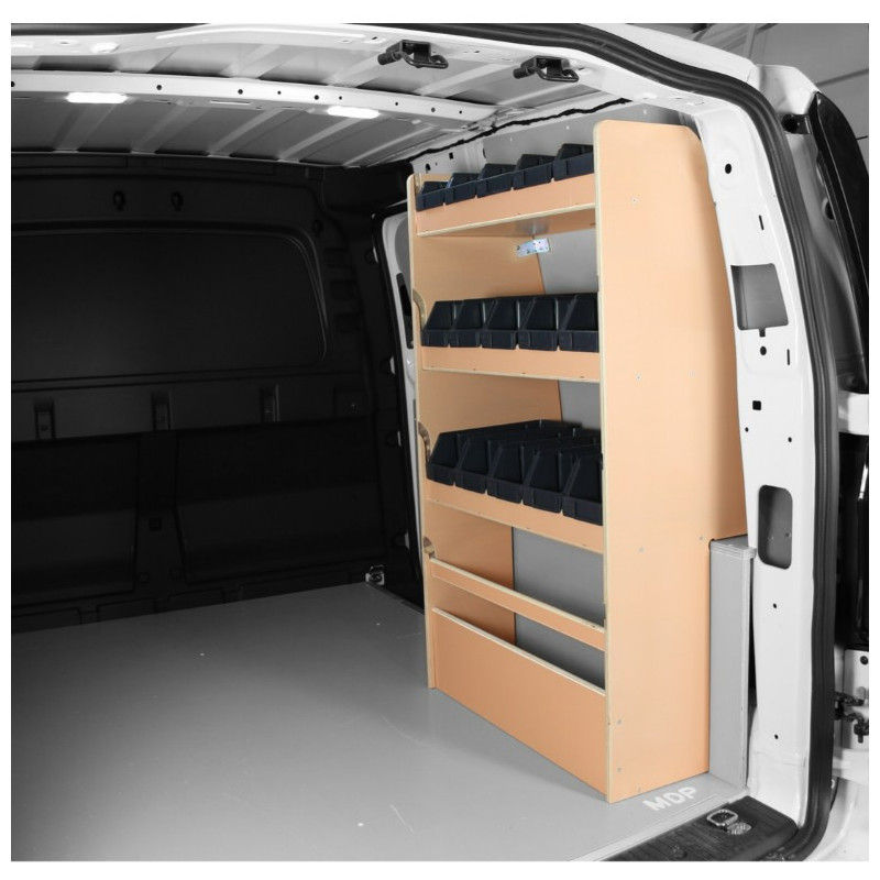 Casier bois avec bacs ar Droit Volkswagen Caddy L1 à partir de Septembre 2021 (L:66 x P:38 x H:109)