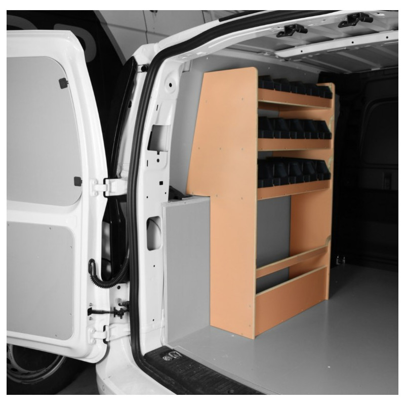 Casier bois avec bacs ar Gauche Volkswagen Caddy L2 à partir de Septembre 2021 (L:103 x P:38 x H:109)