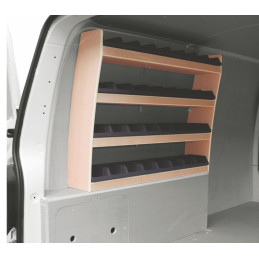 Casier bois avec bacs ar Gauche Volkswagen Transporter T5 à partir de 2002 (L:103 x P:20 x H:83)