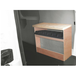 Casier établi bois avec bacs ar Droit Volkswagen Transporter T6 L1 à partir de Juin 2015 (L:78 x P:36 x H:71)