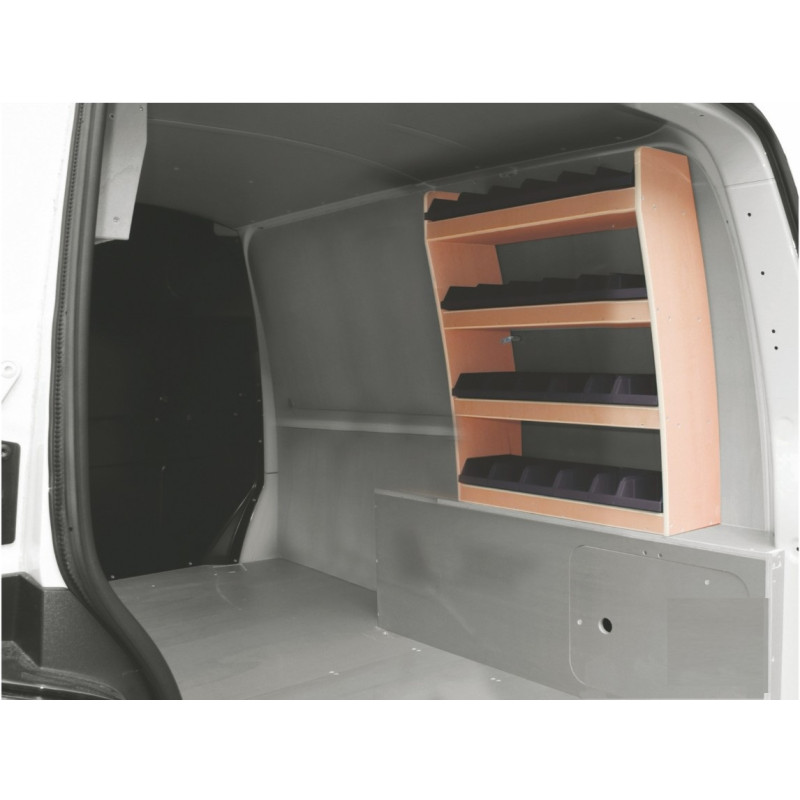 Casier bois avec bacs ar Droit Volkswagen Transporter T5 L2 à partir de 2002 (L:103 x P:35 x H:83)
