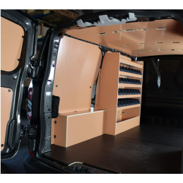 Casier bois avec bacs av Gauche Volkswagen Transporter T7 à partir de 2024 (L:91 x P:38 x H:127)