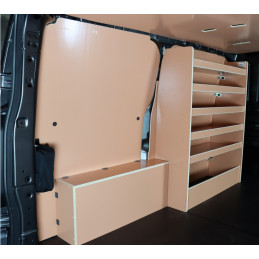 Casier bois sans bacs av Gauche Volkswagen Transporter T7 à partir de 2024 (L:103 x P:38 x H:127)