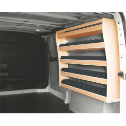 Casier bois avec bacs ar droit Ford Custom L2 à partir de 2023 (L:128 x P:25 x H:88)