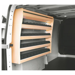 Casier bois ar Gauche avec bacs Ford Custom L2 de 2013 à 2023 (L:128 x P:24 x H:93)