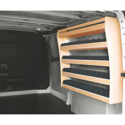 Casier bois ar Droit avec bacs Ford Custom L2 de 2013 à 2023 (L:128 x P:24 x H:93)