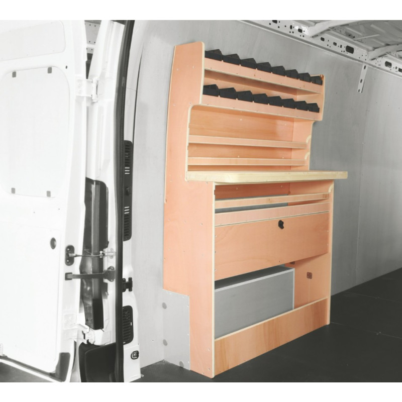 Casier établi avec bacs latéral Droit ou Gauche Mercedes Sprinter traction à partir de Juin 2018 (L:103 x P:45 x H:158)