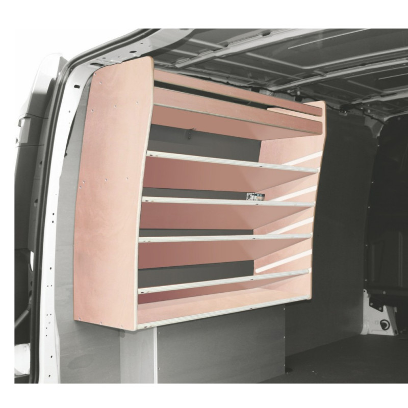 Casier étagères inclinées sans bacs ar Gauche Mercedes Vito L3 à partir de Septembre 2014 (L:128 x P:35 x H:89)