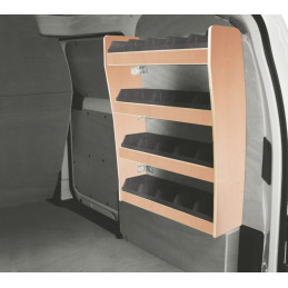 Casier bois avec bacs ar Droit Nissan NV200 à partir de 2009 (L:66 x P:21 x H:86)
