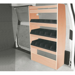 Casier bois avec bacs ar Droit Nissan NV200 à partir de 2009 (L:66 x P:34 x H:115)