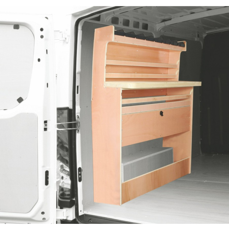 Casier établi avec bacs Droit ou Gauche Iveco Daily H1 Propulsion roues simples à partir de Juillet 2014 (L:103 x P:45 x H:132)