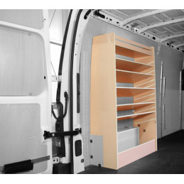 Casier étagères inclinées Droit ou Gauche Iveco Daily H2 Propulsion roues simples à partir de Juillet 2014 (L:103x P:40x H:158)