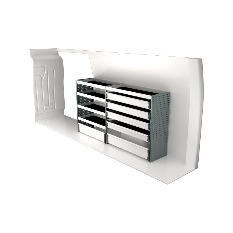 Rangement métallique Gauche ou Droit Nissan NV400 L4 à partir de 2010 (L:227 x P:47 x H:122)