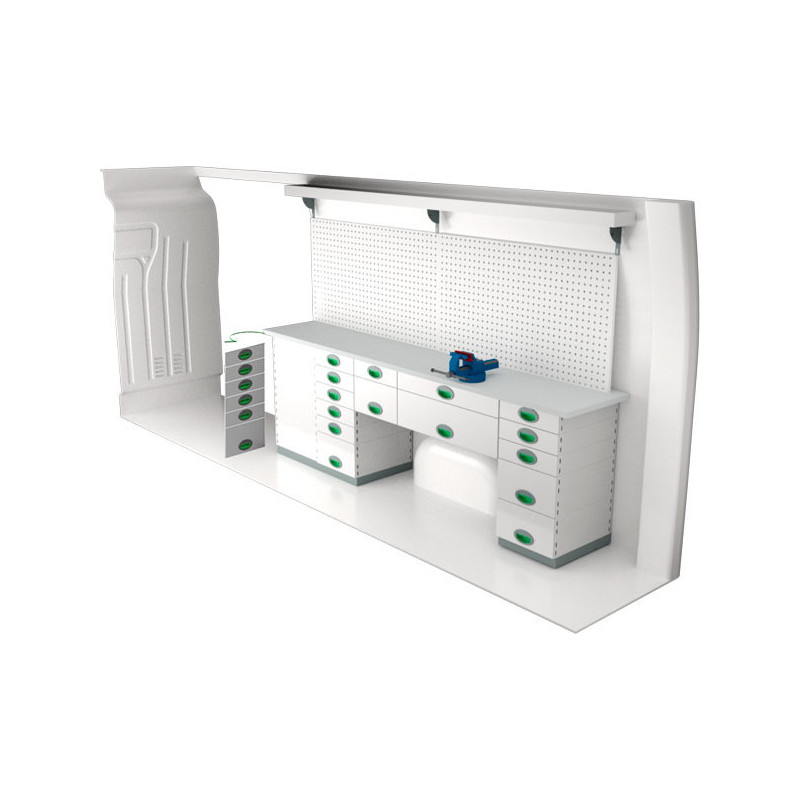 Rangement métallique Gauche ou Droit Nissan NV400 L4 à partir de 2010 (L:243 x P:47 x H:85)