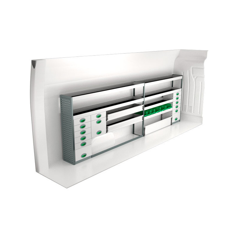 Rangement métallique Gauche Nissan NV400 L4 à partir de 2010 (L:362 x P:30 x H:122)