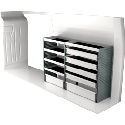 Rangement métallique Gauche ou Droit Nissan NV400 L3 à partir de 2010 (L:187 x P:47 x H:122)