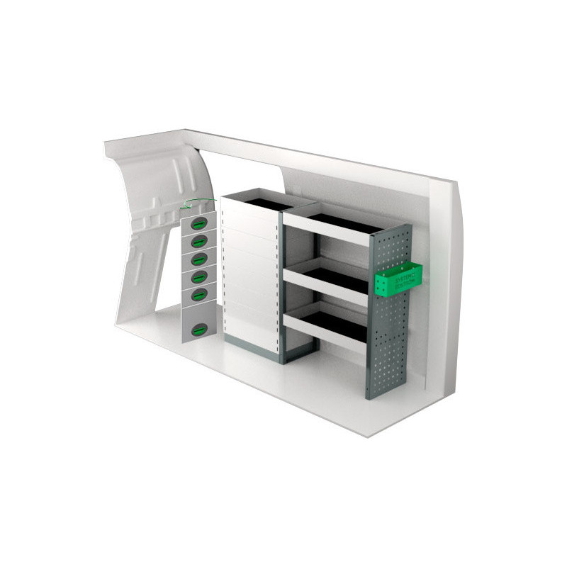Rangement métallique 1138x300x890 - Position droite