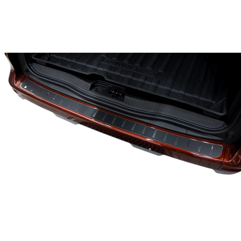 Protection de seuil de coffre Peugeot Rifter à partir de Juillet 2018 - Acier + feuille de carbone