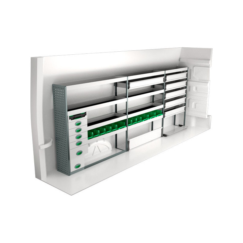 Rangement métallique gauche Volkswagen Crafter L4H3 à partir de Janvier 2017 (L:359 x P:30 x H:144)