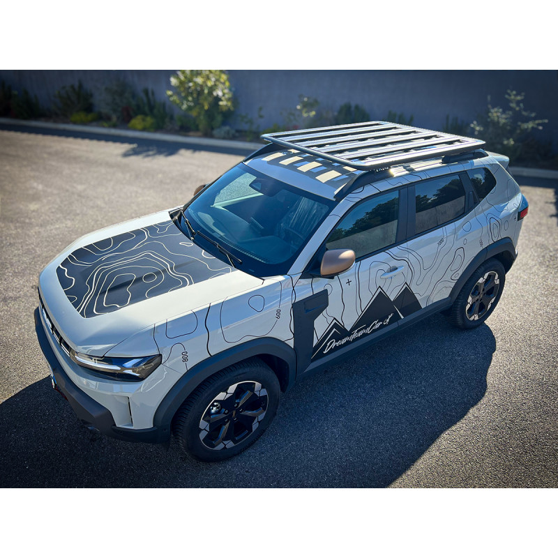 Galerie Pioneer 6 (1500 x 1240 mm) pour Dacia Duster (III) - Aluminium Noir