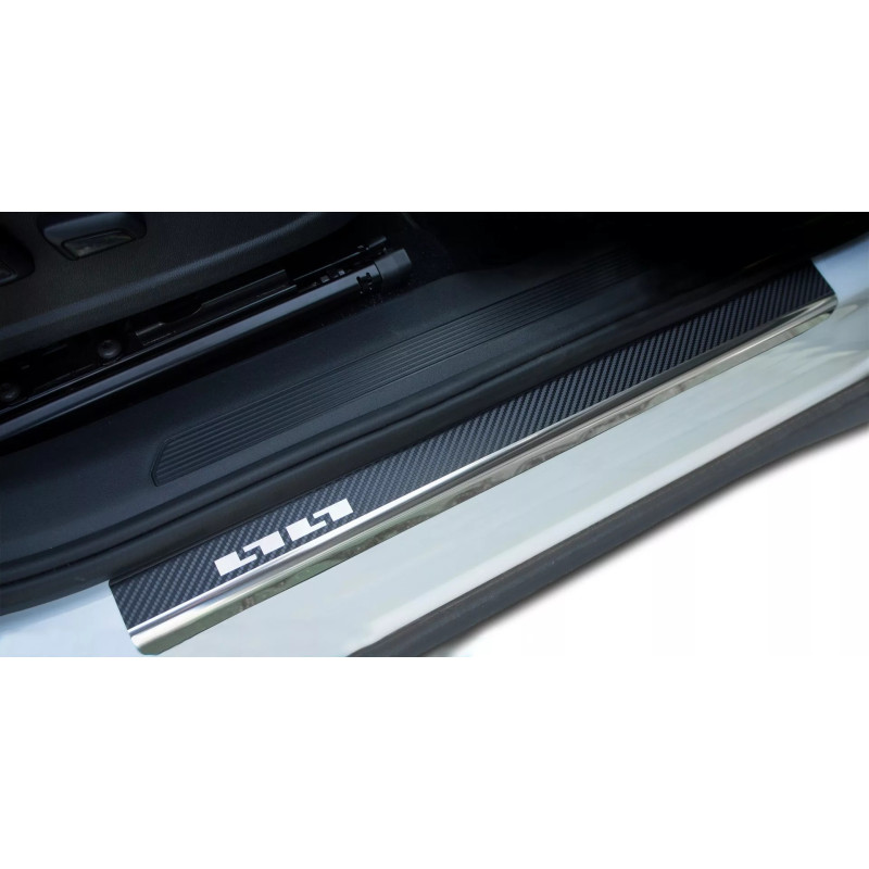 Protection de seuil de porte Toyota Yaris 5 portes de 2011 à 2019 - Acier + Feuille de carbone