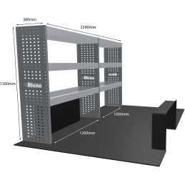 Rangement métallique Gauche et Droit Mercedes Sprinter traction L1H1 de Juin 2006 à Mai 2018 (L:229 x P:38 x H:130)