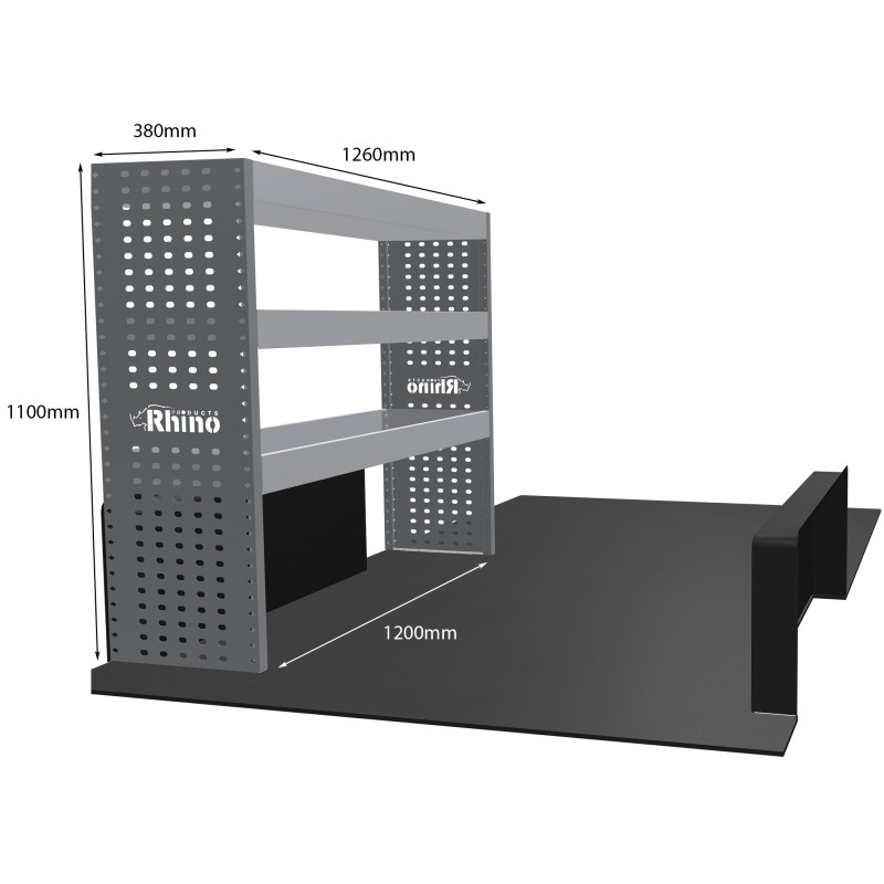 Rangement métallique Gauche Ford Connect L1H1 de Février 2014 à Janvier 2022 (L:126 x P:38 x H:110)