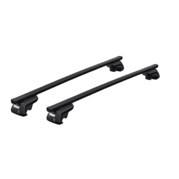 2 Barres de toit Thule en Acier Noir 135cm pour Porsche Cayenne 5 porte