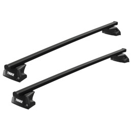 2 Barres de toit Thule SquareBar Evo en Acier Noir 135cm pour Citroën C5 Aircross
